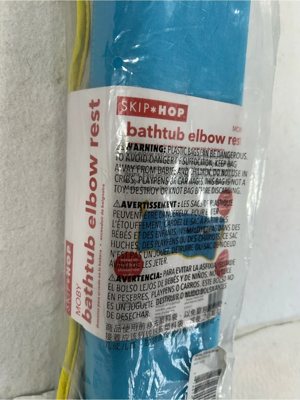 NWT Skip Hop Moby Bathtub Elbow Rest Blue Baby Bath Cushion Sealed